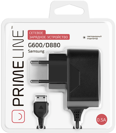 Сетевое зарядное устройство Сетевое зарядное устройство Prime Line для Samsung G600/D880 (черный)