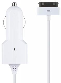 Автомобильное зарядное устройство Автомобильное зарядное устройство Prime Line 30-pin для Apple, 1A (белый)