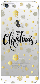 Клип-кейс Клип-кейс Deppa Art Case New Year для Apple iPhone SE/5/5S рисунок "Конфетти" + защитная пленка (прозрачный с рисунком)