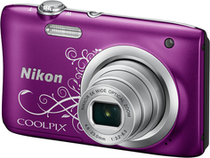 Цифровой фотоаппарат Nikon Coolpix A100 (фиолетовый, с рисунком)