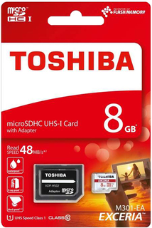 Карта памяти Toshiba microSD 8Gb M301 EXCERIA (белый)