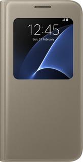 Чехол-книжка Чехол-книжка Samsung S-View Cover EF-CG930P для Galaxy S7 (золотистый)