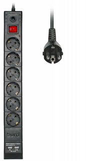 Сетевой фильтр Buro BU-SP1.8_USB_2A-B 1.8м (черный)