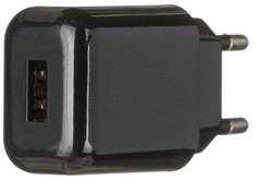 Сетевое зарядное устройство Сетевое зарядное устройство Wolt USB 1000 мА (черный)