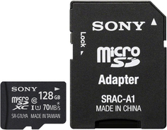 Карта памяти Sony microSD class 10 UHS-I 128Gb + SD адаптер (черный)