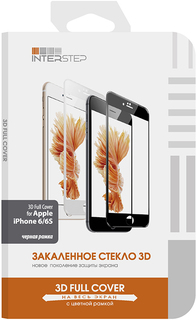 Защитное стекло Защитное стекло InterStep 3D для iPhone 6/6S черная рамка