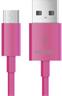 Кабель Nobby Connect DT-005 USB-microUSB 1м (розовый)
