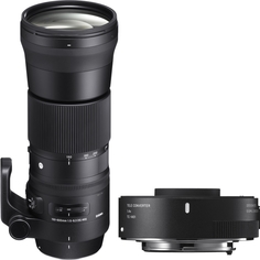 Объектив Sigma AF 150-600mm F/5-6.3 DG OS HSM Contemporary Canon + телеконвертер TC-1401 (черный)