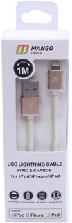 Кабель MANGO Device IP5CO1L USB-Apple 8pin 1м MFI (бело-золотистый)
