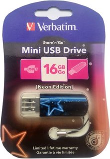 USB флешка Verbatim Mini Neon Edition 16Gb (синий)