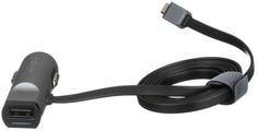 Автомобильное зарядное устройство EnergEA Active drive USB +кабель micro-USB +адаптер Lightning 2.4A (черный)