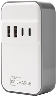 Сетевое зарядное устройство Techlink WallCharger 2 USB и 2 USB type C
