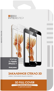 Защитное стекло Защитное стекло InterStep 3D Glass для Apple iPhone 7 белая рамка