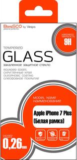 Защитное стекло Защитное стекло BoraSco Glass 3D для Apple iPhone 7 Plus белая рамка (глянцевое)