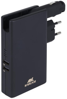Портативное зарядное устройство Riva Power VA4749 5000мАч со встроенным  СЗУ и АЗУ (черный)