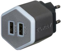 Сетевое зарядное устройство Сетевое зарядное устройство Elray Hexagon (черно-серебристый)