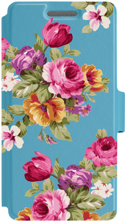 Чехол-книжка Чехол-книжка Gresso Романтизм 13 розы для смартфона 4.2-5 (бирюзовый)