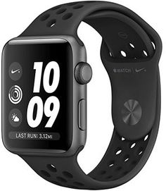 Умные часы Apple Watch Nike+, 42 мм, корпус из алюминия цвета «серый космос», спортивный ремешок Nike цвета антрацитовый/черный