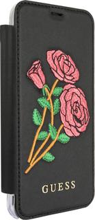 Чехол-книжка Чехол-книжка Guess Flower Desire для Apple iPhone X (черный, с рисунком)