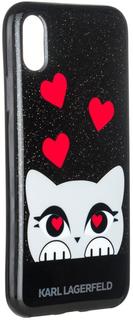 Клип-кейс Клип-кейс Karl Lagerfeld Choupette Valentine для Apple iPhone X (черный)