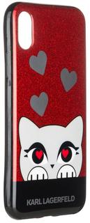 Клип-кейс Клип-кейс Karl Lagerfeld Choupette Valentine для Apple iPhone X (красный)