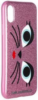 Клип-кейс Клип-кейс Karl Lagerfeld Glam Choupette для Apple iPhone X (розовый)