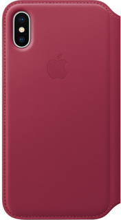 Чехол-книжка Чехол-книжка Apple Leather Folio для iPhone X (лесная ягода)