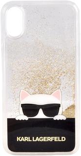 Клип-кейс Клип-кейс Karl Lagerfeld Choupette with Sunglasses для Apple iPhone X (с рисунком)