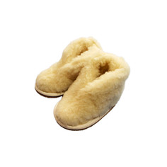 Тапочки Smart Textile Бабуши из овечьего меха детские Н522 размер 27-28 Beige