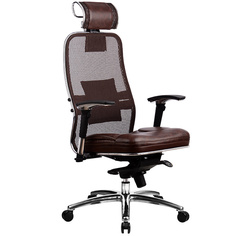 Компьютерное кресло Метта Samurai SL-3.02 Dark Brown с 3D подголовником