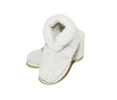 Тапочки Smart Textile Бабуши из овечьего меха Н521 размер 42-43 White