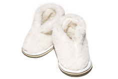 Тапочки Smart Textile Бабуши из овечьего меха детские Н522 размер 24-25 White