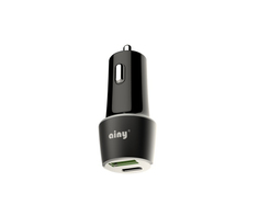 Зарядное устройство Ainy USB+Type-C Quick Charge 3.0 Black EB-043A