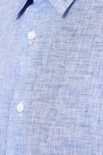 Голубая льняная рубашка Brioni