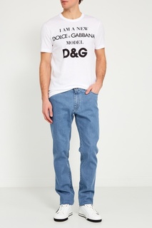 Белая футболка с надписью Dolce&;Gabbana