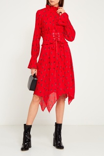 Красное платье с принтом Mo&;Co