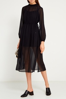 Черное шифоновое платье Mo&;Co