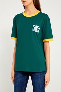 Зеленая футболка с яркими окантовками Yuzhe Studios