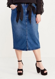 Юбка джинсовая LOST INK PLUS DENIM PENCIL SKIRT WITH DOBBY TIES