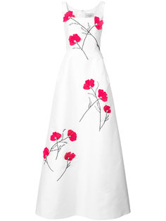 вечернее платье с декором из цветов Carolina Herrera