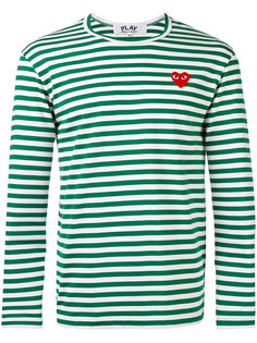 полосатый топ с вышитым сердцем Comme Des Garçons Play