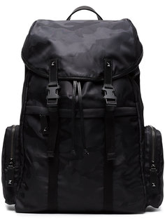 Black Camouflage Print Backpack Valentino