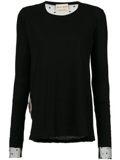 tulle panels embroidered blouse Andrea Bogosian