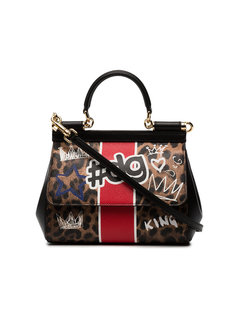 Small Sicily Leopard and Graffiti Shoulder Bag Dolce & Gabbana