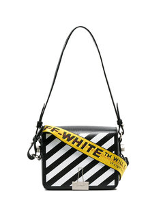 Bulldog Clip Diagonal Stripe Shoulder Bag Off-White