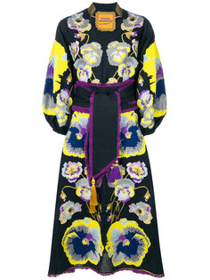 платье с вышитыми анютиными глазками Yuliya Magdych