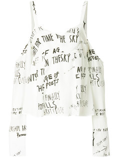 блузка с открытыми плечами с принтом Handwritting Each X Other