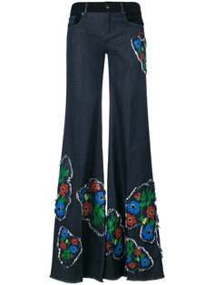 широкие джинсы с нашивками Sonia Rykiel