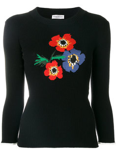 свитер вязки "интарсия" с цветами Sonia Rykiel