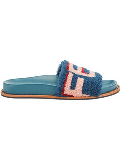 logo pool slides Fendi